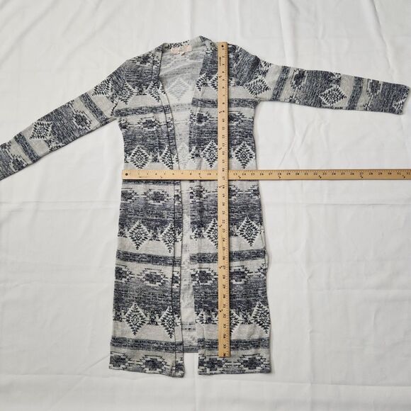 Pink Republic Duster Cardigan – Aztec Western Blue, Women’s Size M, Open Front - Picture 3 of 5